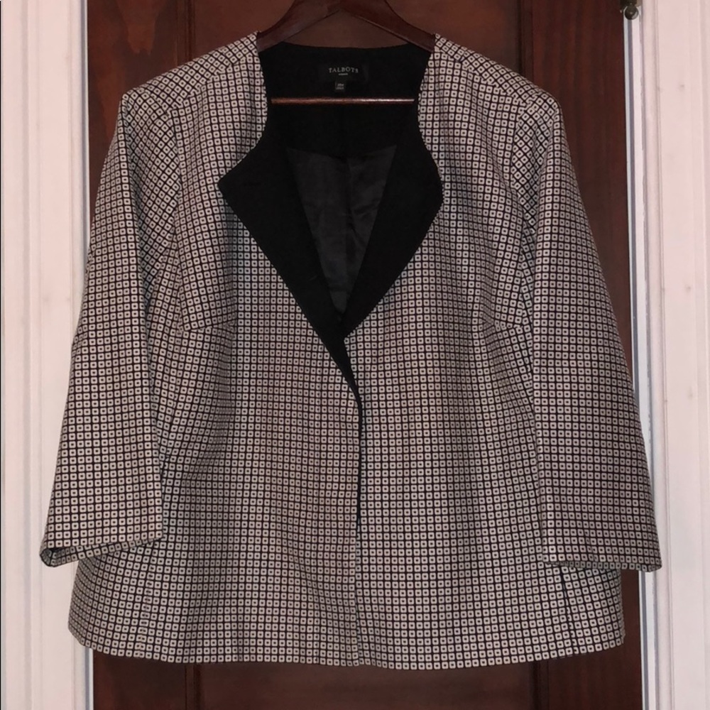 Talbots black and white jacket size 20W